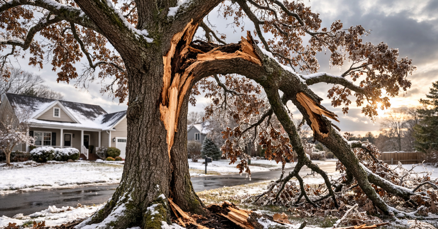 Tree roots struggling in compacted clay soil in Dunkirk, MD